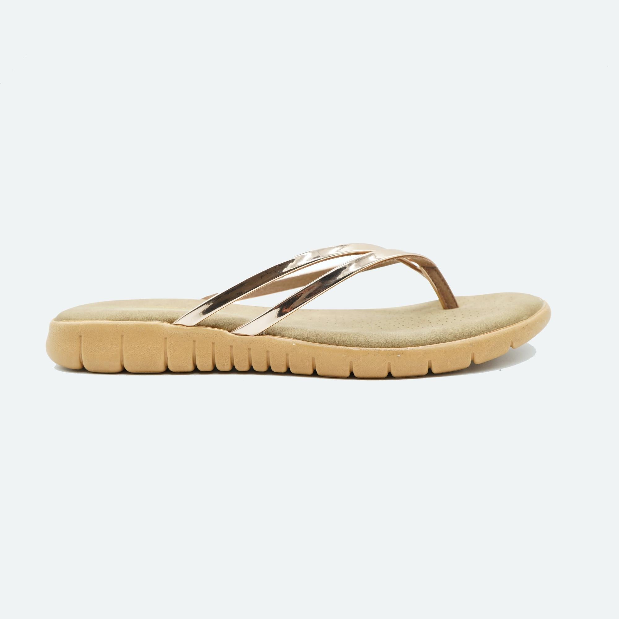 Kneetoes Womens Luxe Rose Gold Thong Sandals
