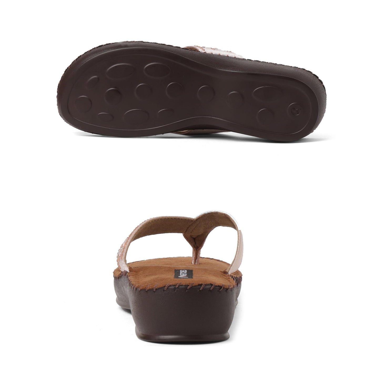 Gemglow Rose Gold Thong Sandals