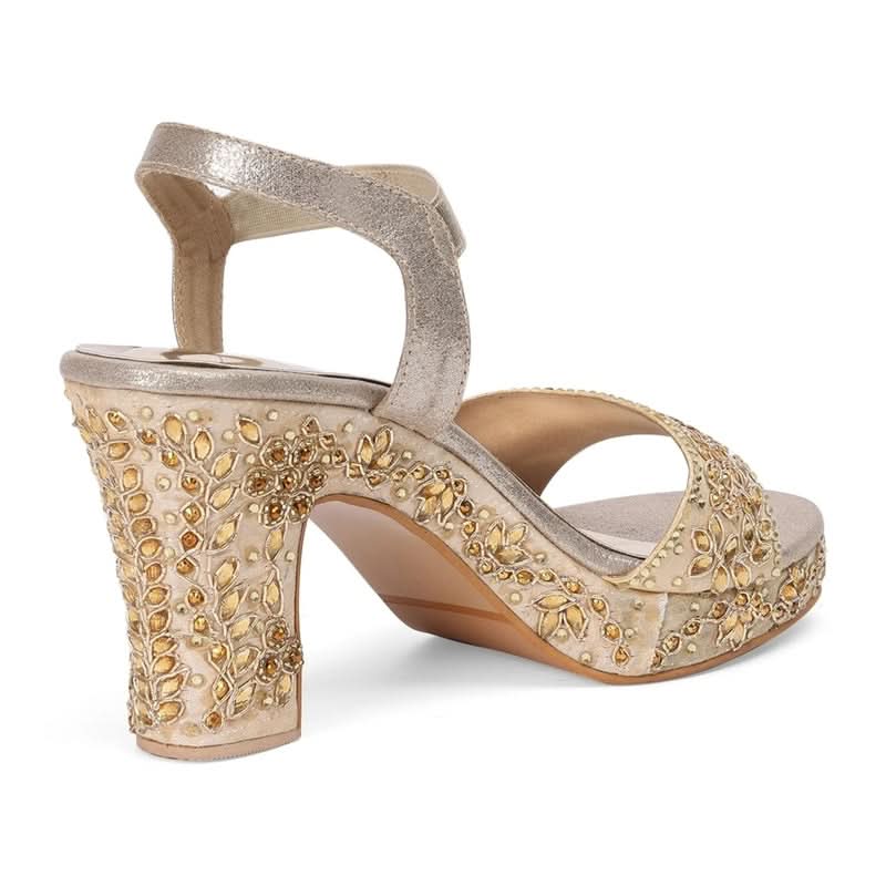 Aurielle - Gold Block Heels