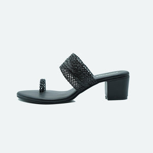 Staple Braided Black One-Toe Sandals