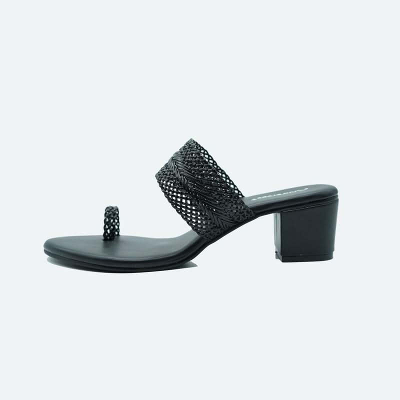 Staple Braided Black One-Toe Sandals