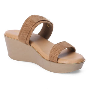 Versatile Tan Open-Toe Wedge Sandals