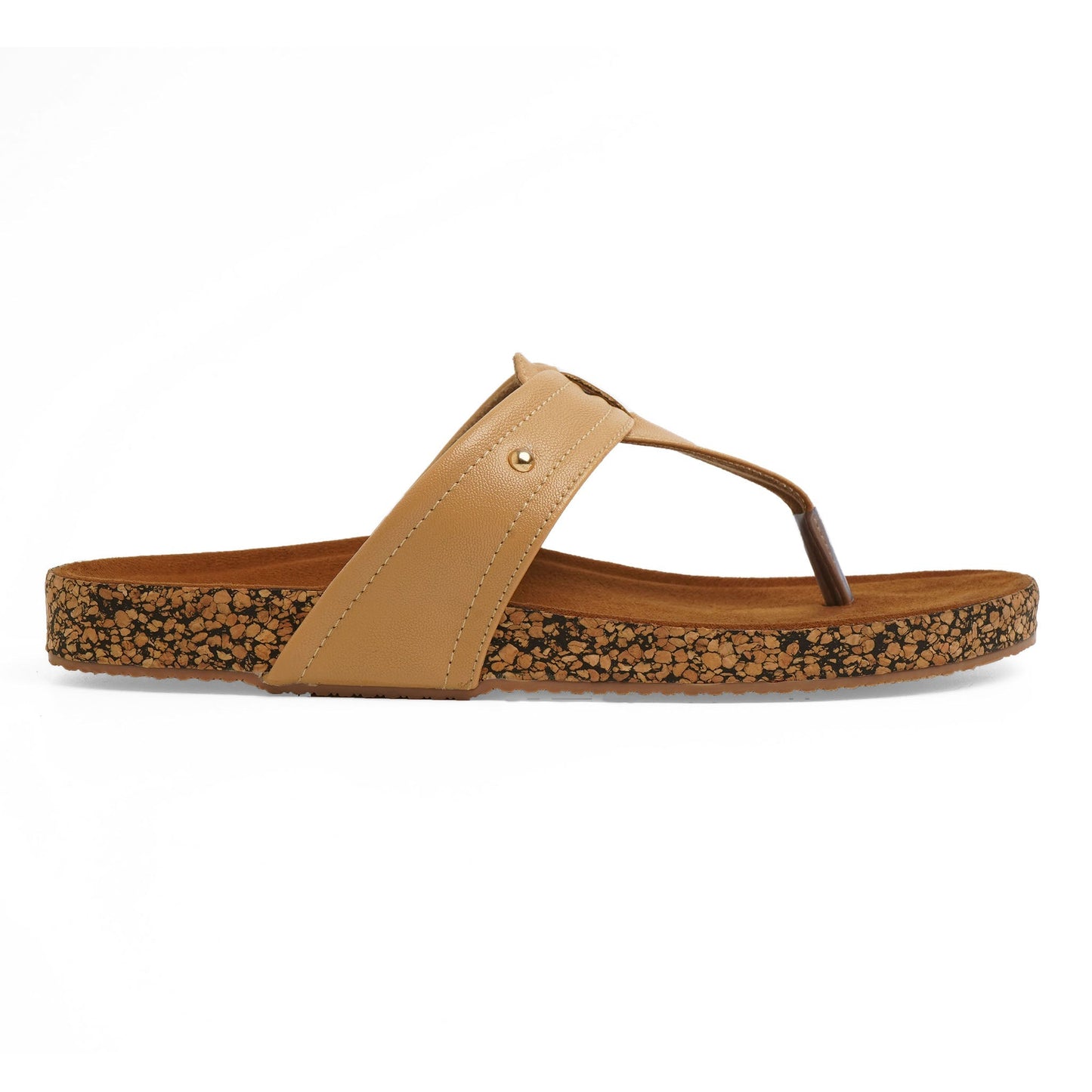 Classic Leather Beige Flat Sliders For Everyday Casuals