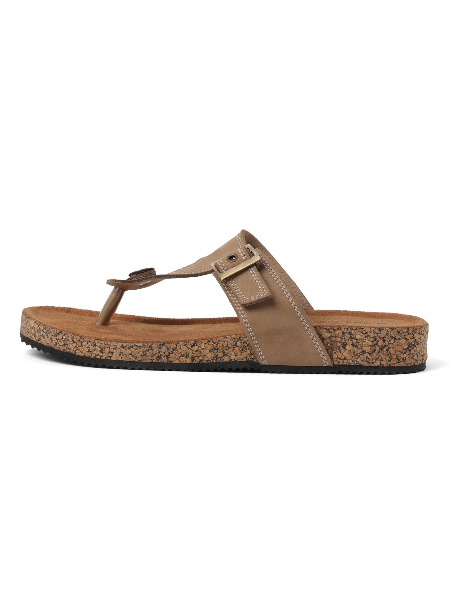 Beige Genuine Leather Sandal