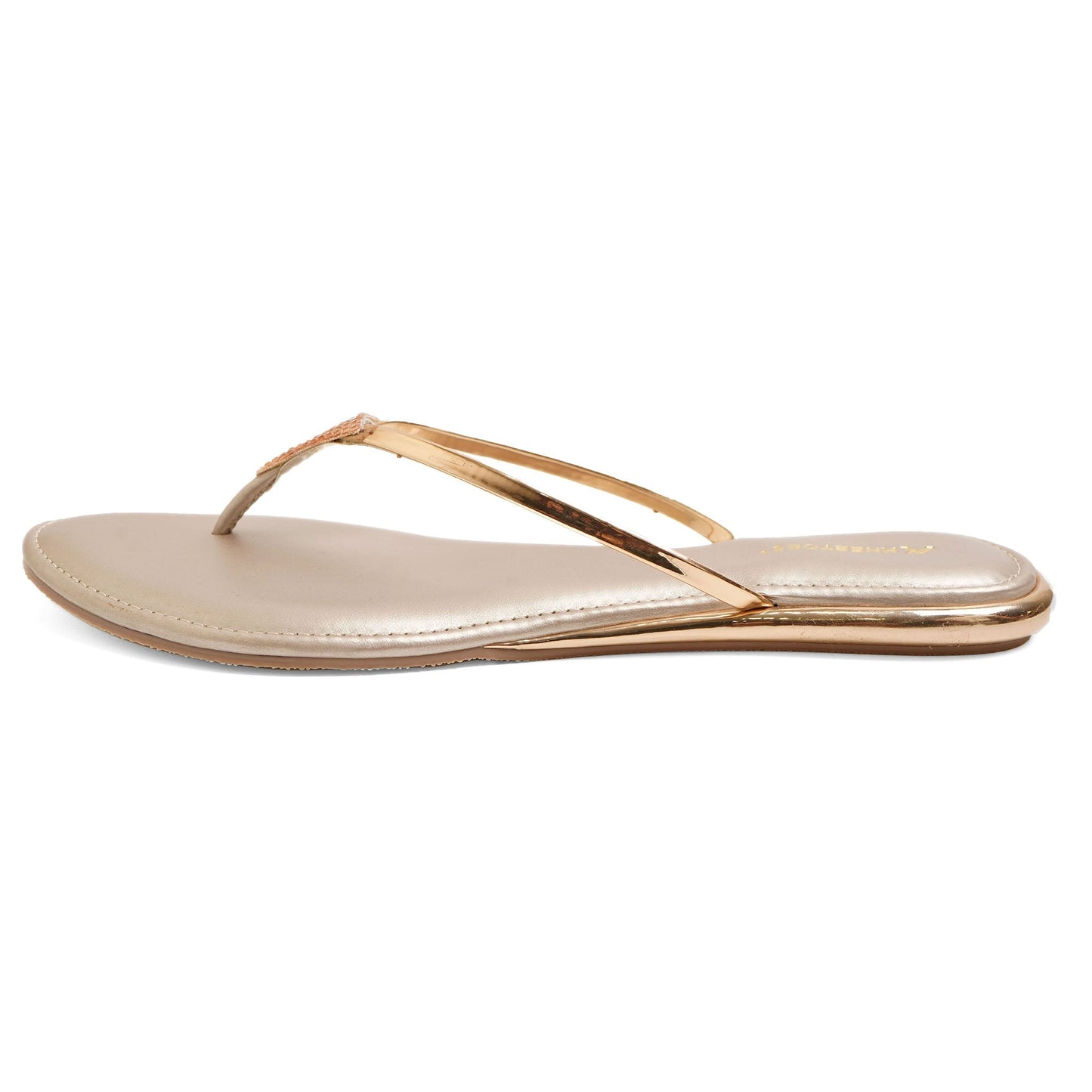 Sleek Glitter Rose Gold Flat Sliders For Everyday Casuals