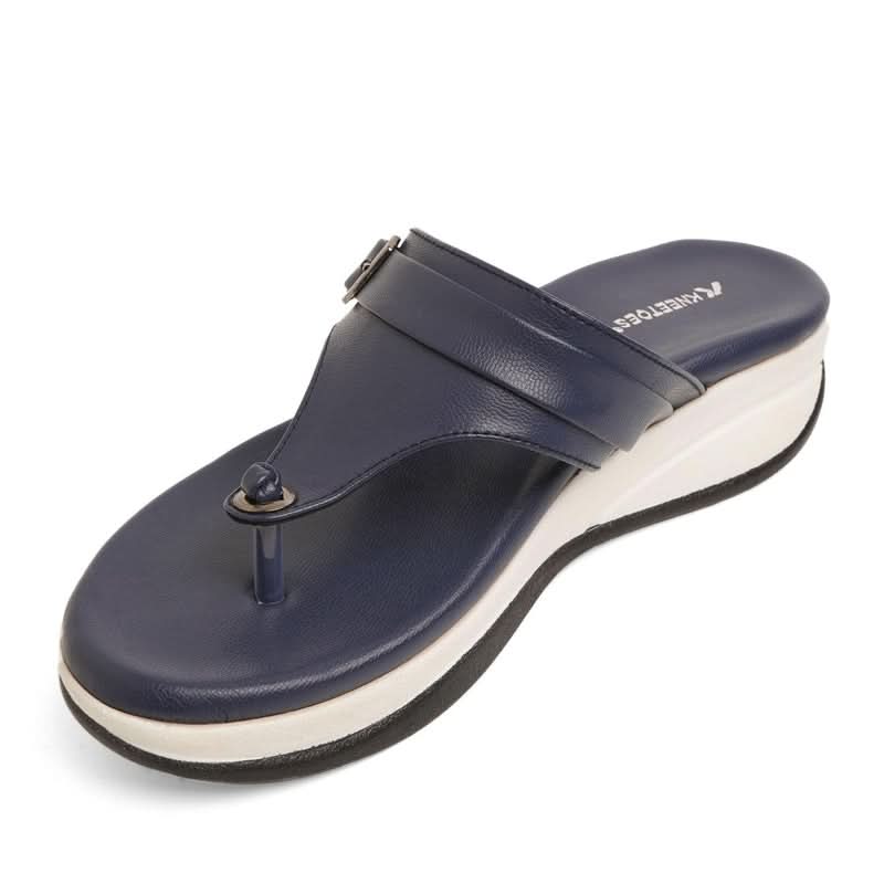 Buckled Navy Thong Casual Sandals