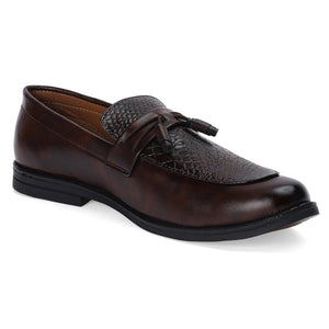 Luxe Textured Leather Loafers with Tassels