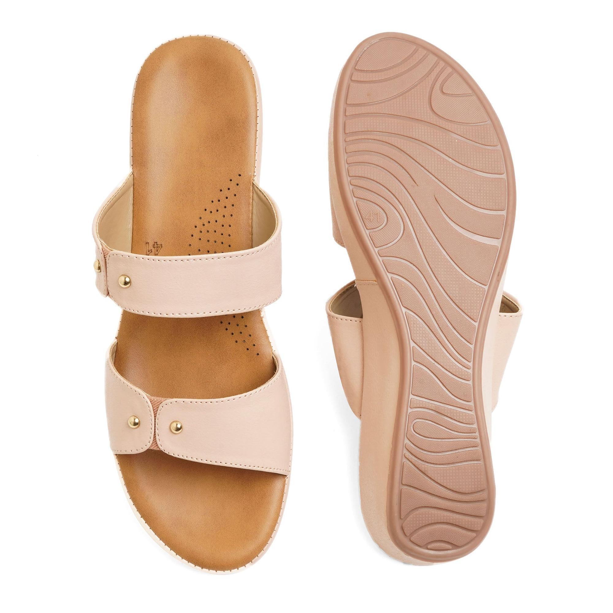 Subtle Nude Casual Open-Toe Sandals