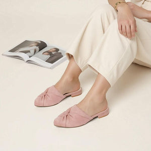 Soft Pink Twist Block Heel Sandals