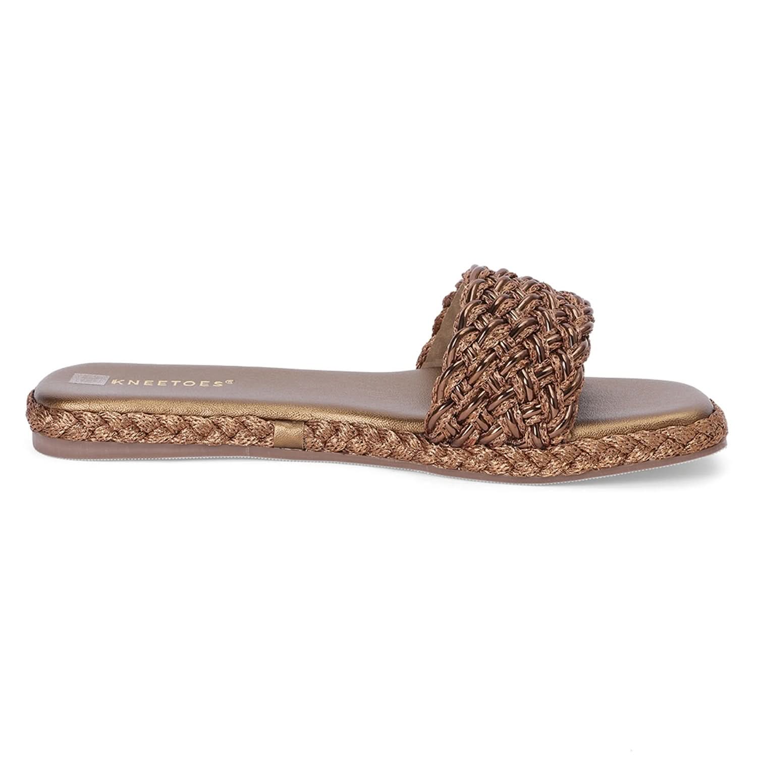 Bronze Braided Slip-On Flats
