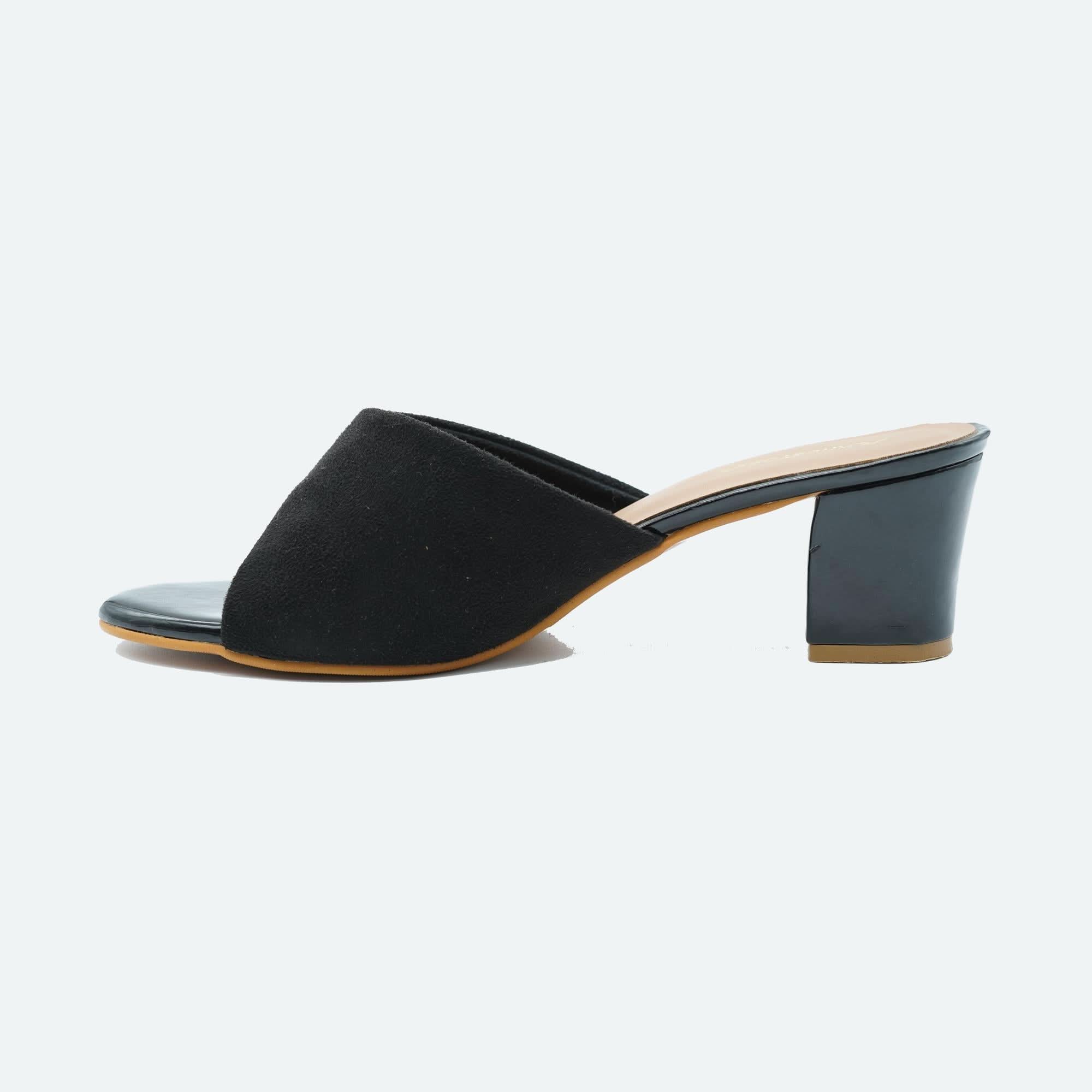 Matte Muse Black Block Heel Open-Toe Sandals