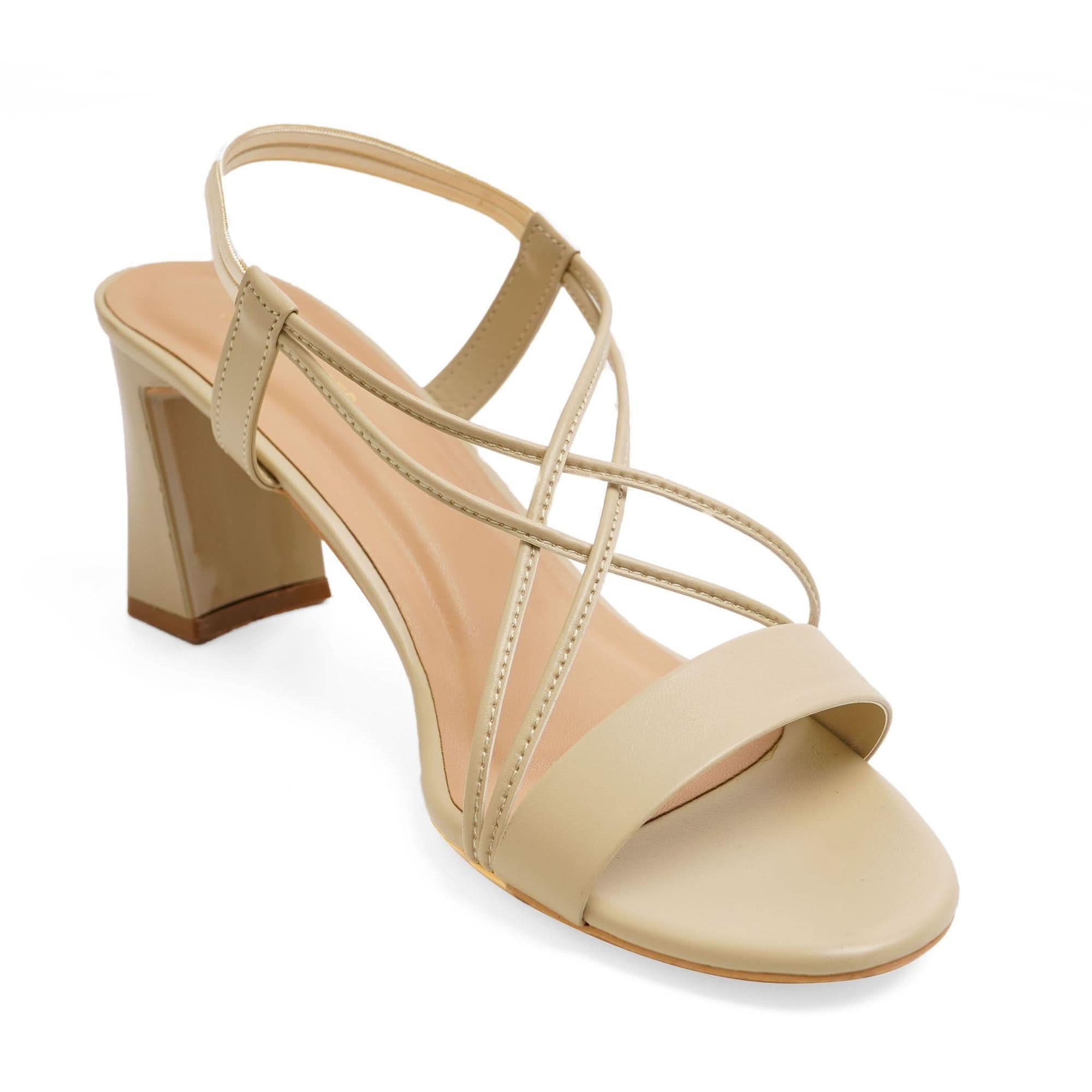 Staple Beige Criss-Cross Block Sandals