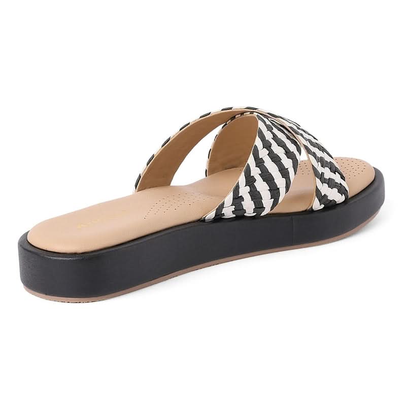 Bold Black Striped Platform Sandals