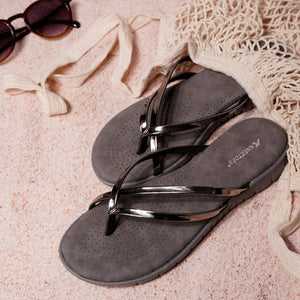 Shine Pop Metallic Thong Sandals