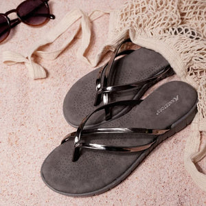 Shine Pop Metallic Thong Sandals
