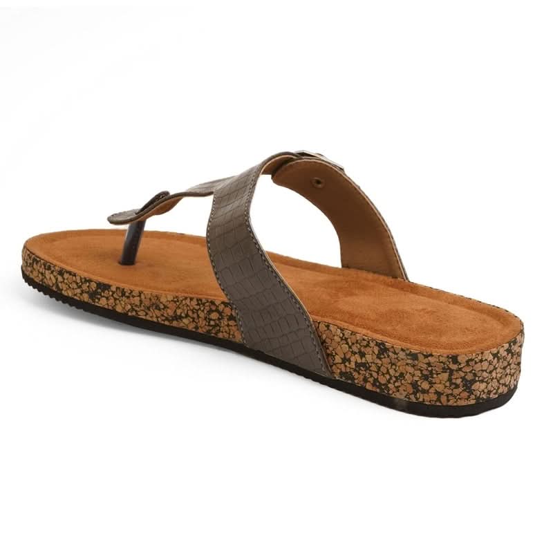 Classic Charm Dark-Brown Buckled Flats