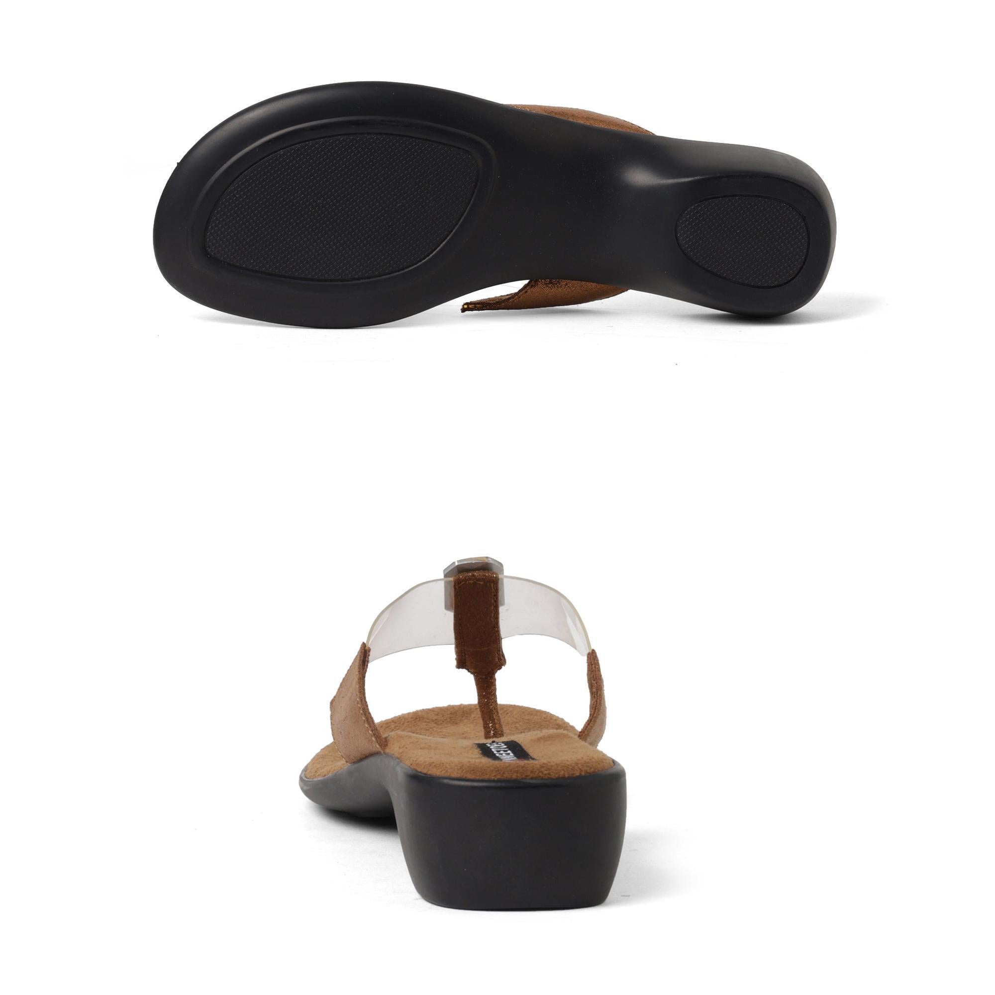 Gemglow Transparent Brown Thong Sandals