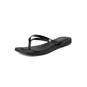 Classic Black Solid Flip-Flop Slippers