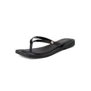 Classic Black Solid Flip-Flop Slippers