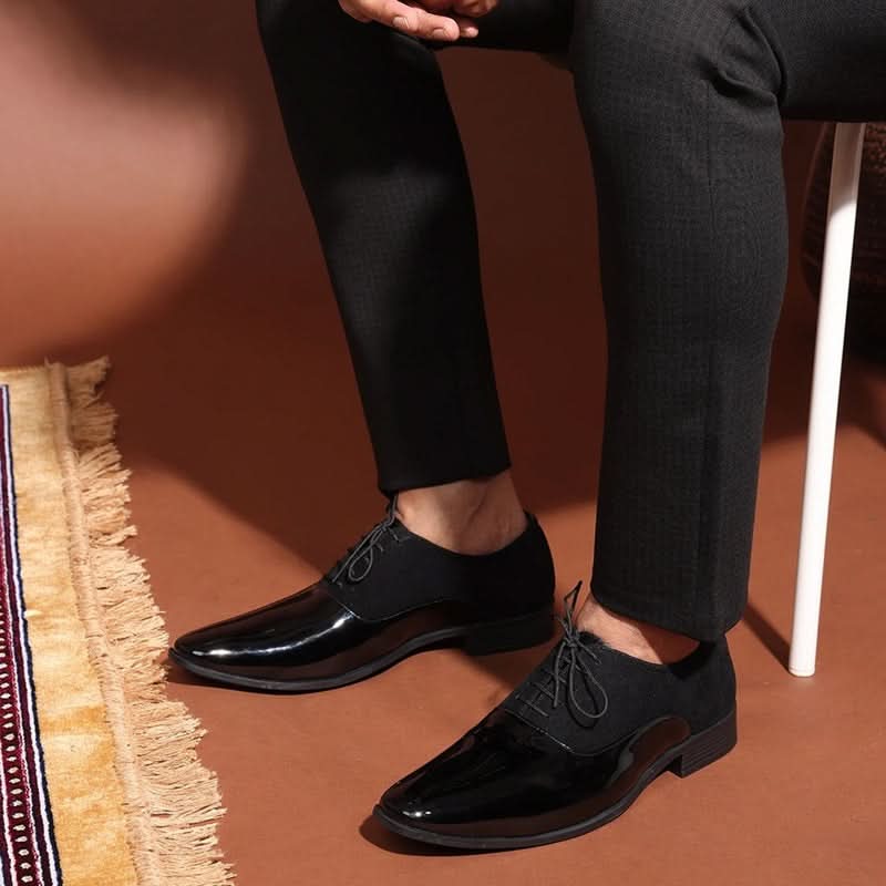 Luxe Black Patent Derby Shoes