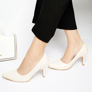 Classic Charm Off-White Stiletto Pumps