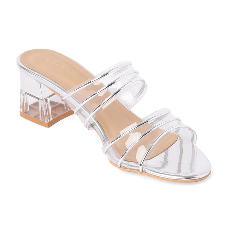Shine Luxe Silver Block Sandals