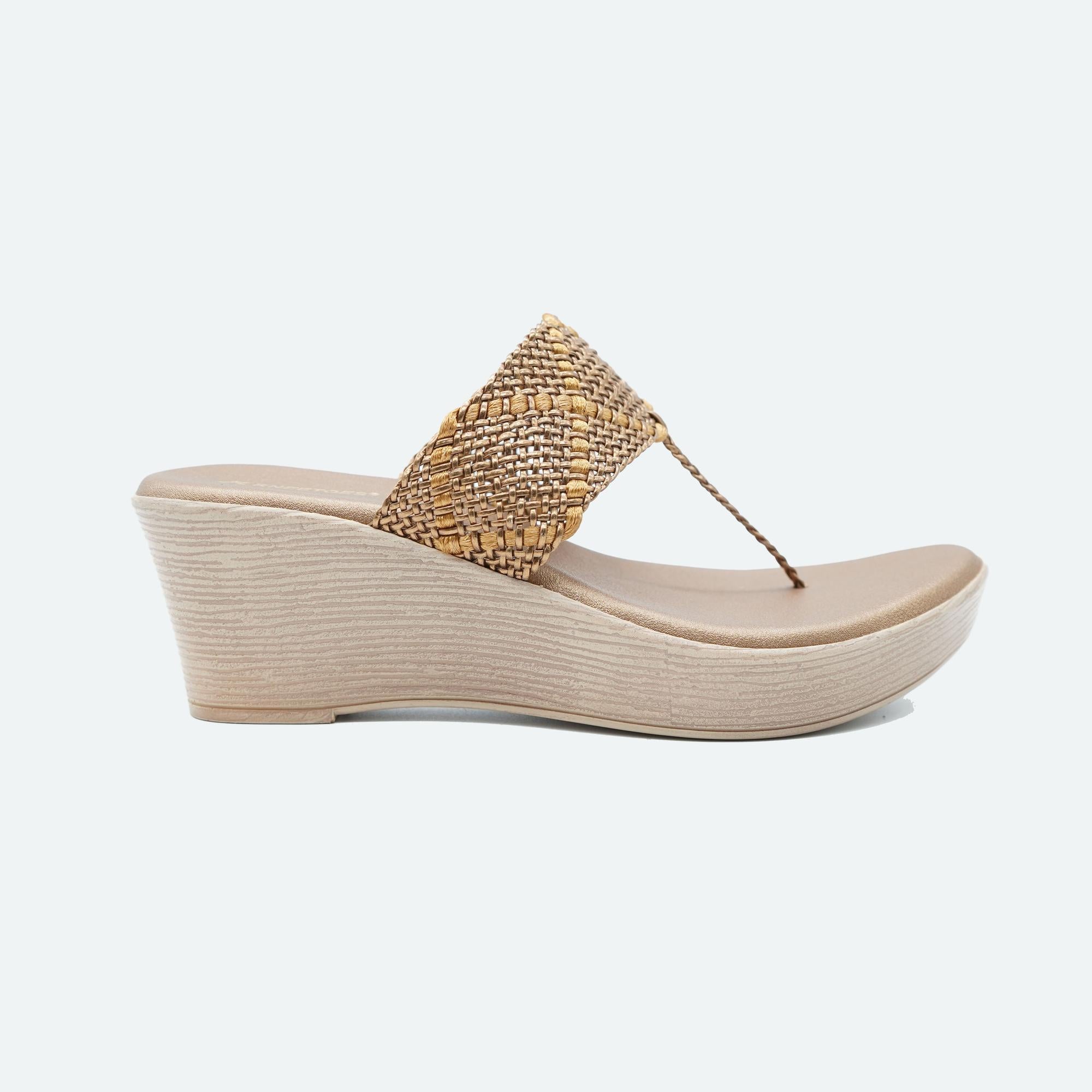 Breeze Net Bronze Wedge Heel Sandals
