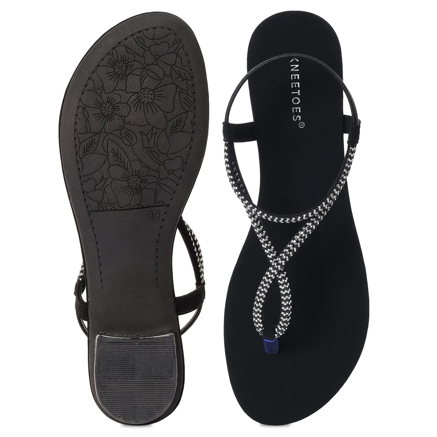 Midnight Black Shimmer Loop Flats