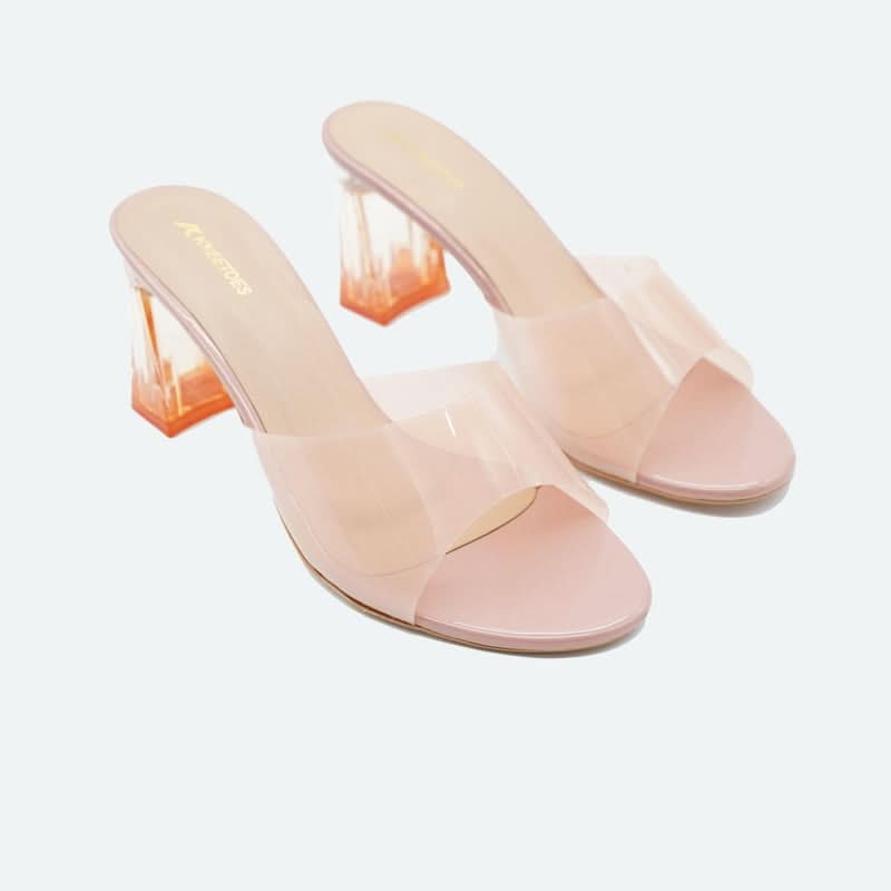 Peach Glass Glow Heel Sandals