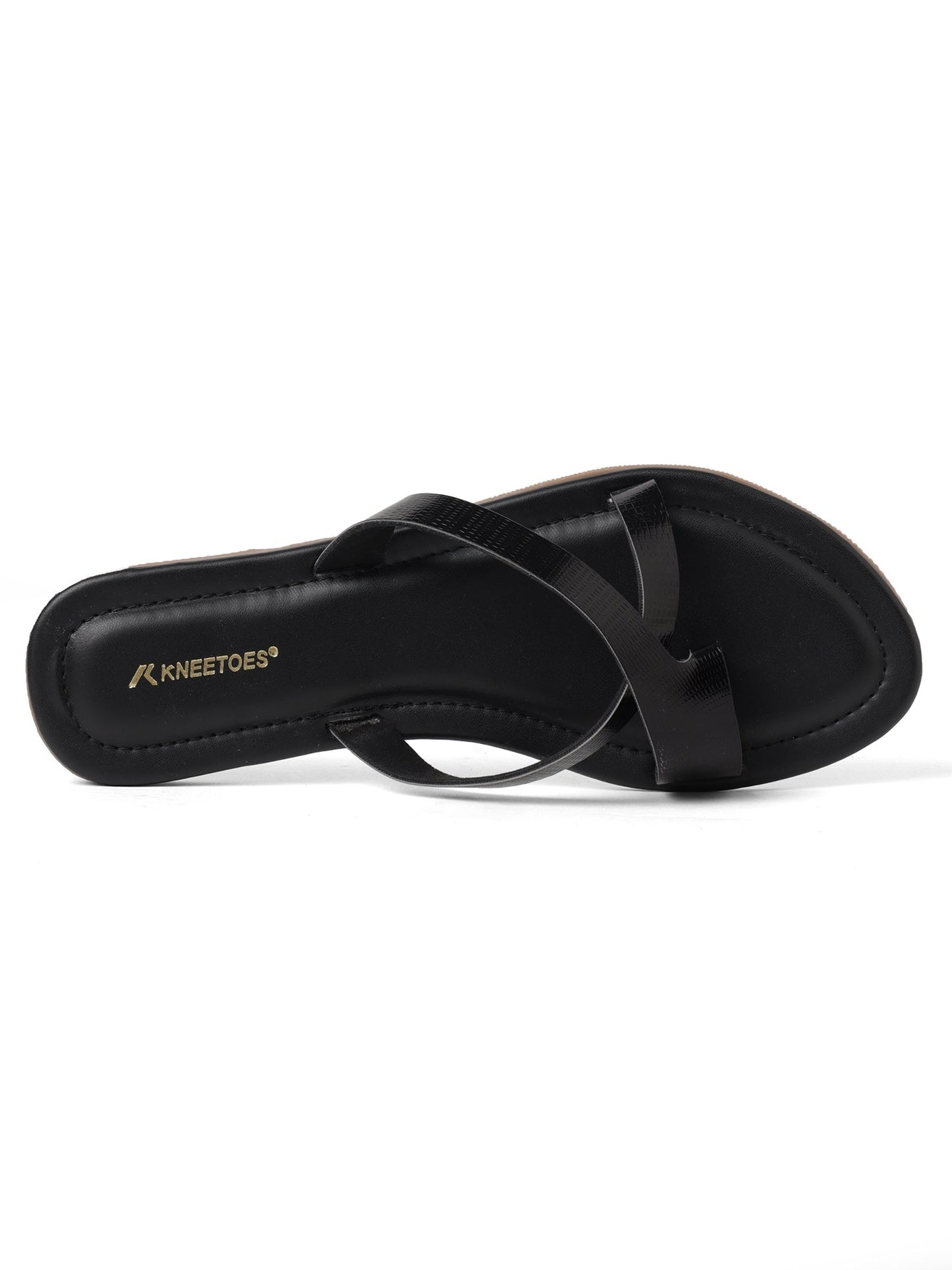 Sleek Black Cross Strap Flats