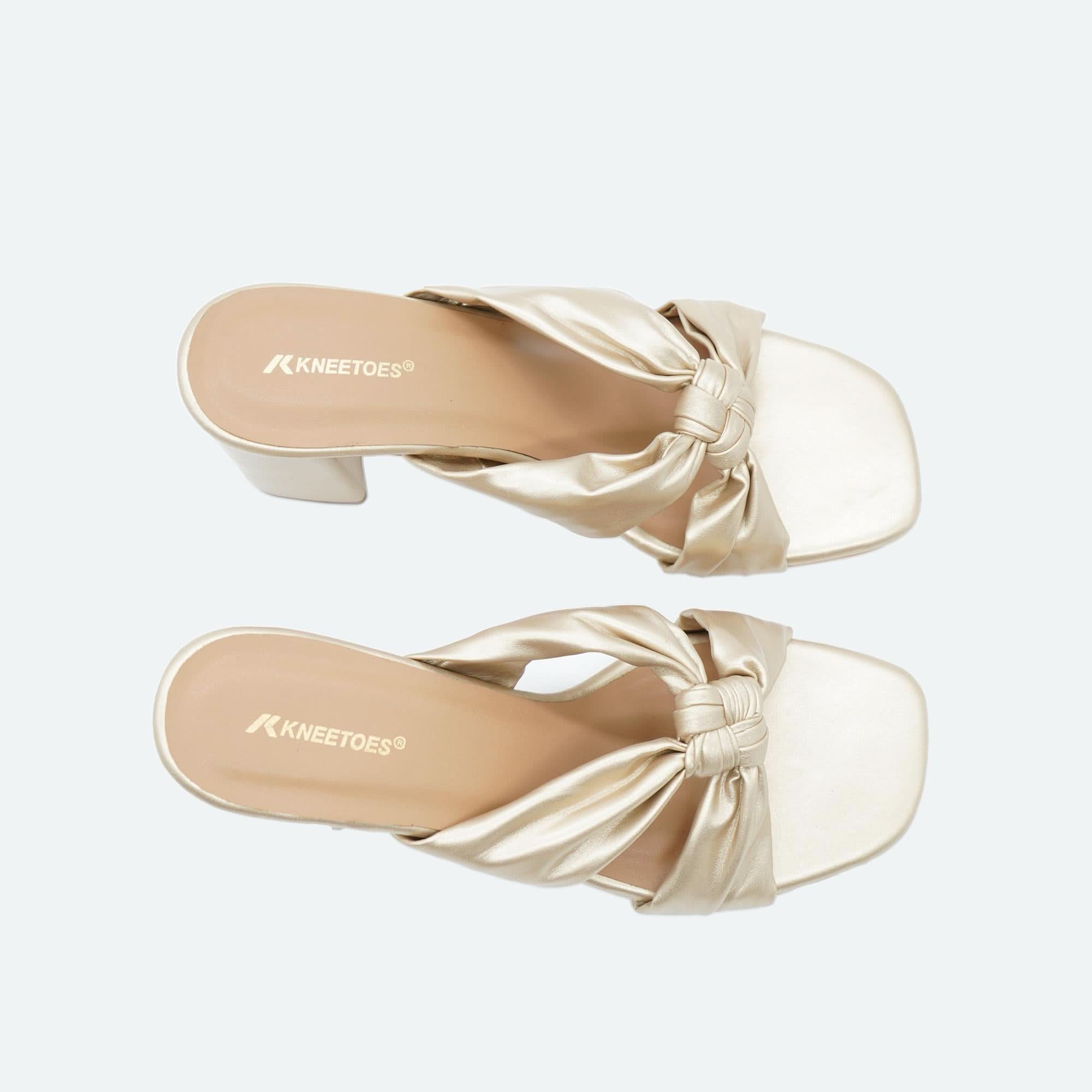 Bold Gold Knotted Block Party Sandals