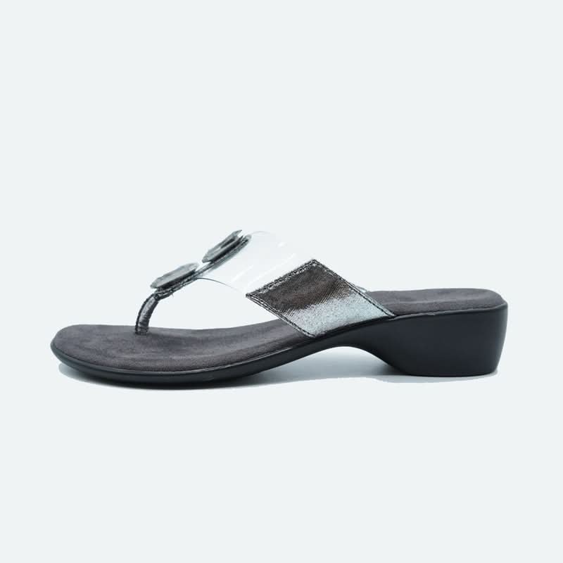 Gemglow Transparent Grey Thong Sandals