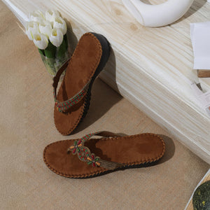 Bead Luxe Casual Brown Sandals