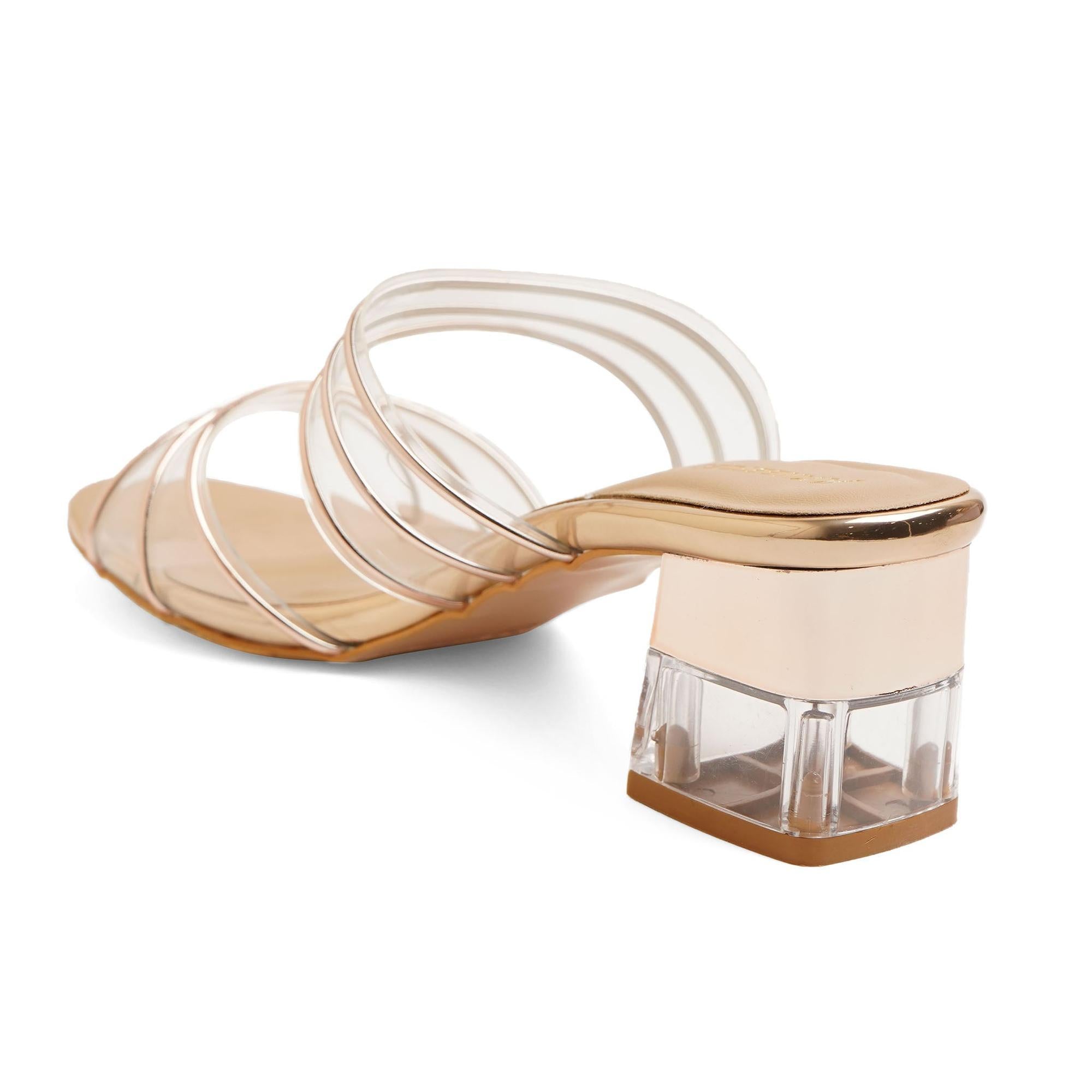 Bold Gold Block Heel Party Sandals