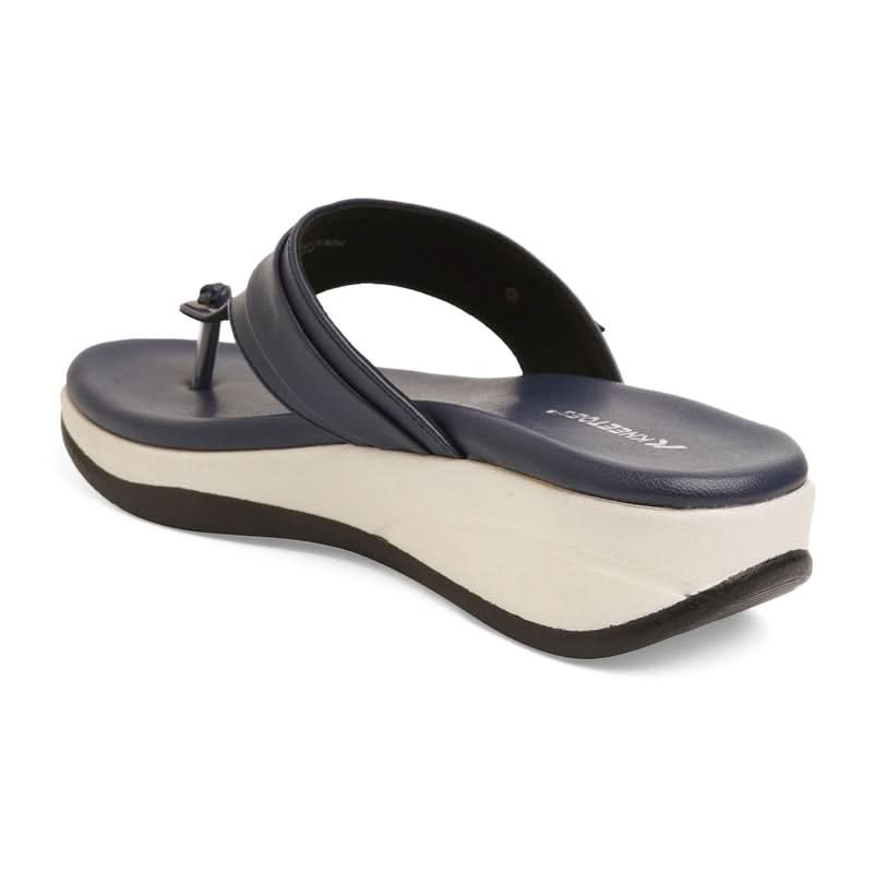 Buckled Navy Thong Casual Sandals