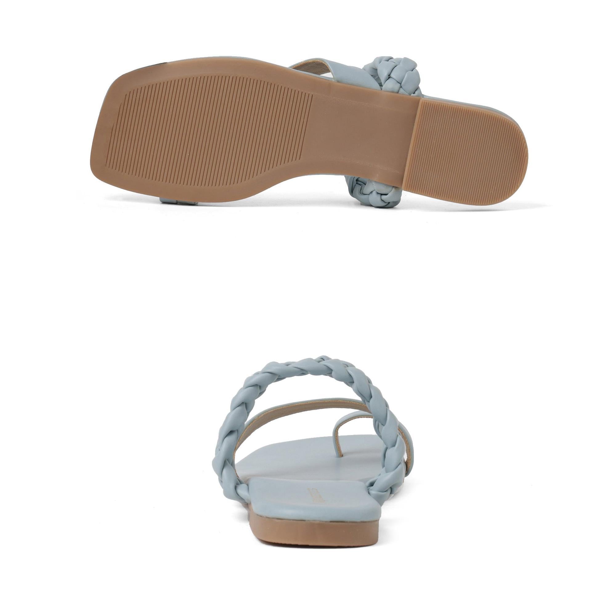 Braid Luxe Light Blue One-Toe Sandals