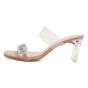 Gem Glow Block Heel Party Sandals
