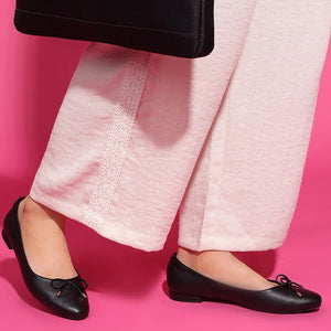Classic Black Bow Detail Ballerina Flats