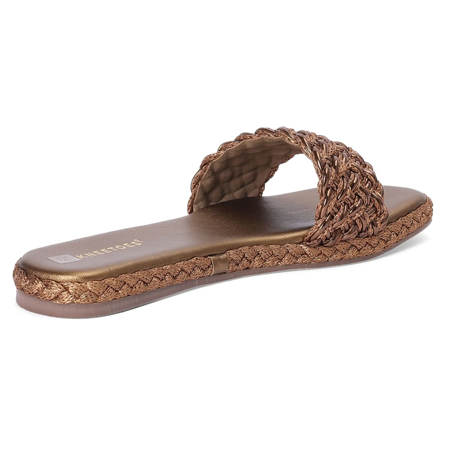 Bronze Braided Slip-On Flats