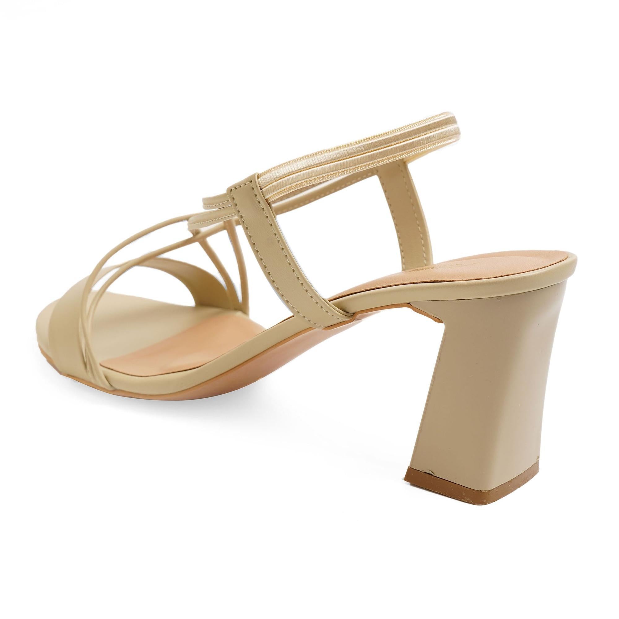 Staple Beige Criss-Cross Block Sandals