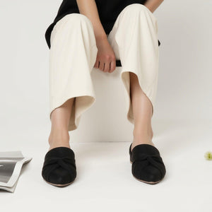 Staple Twist Black Block Heel Mules