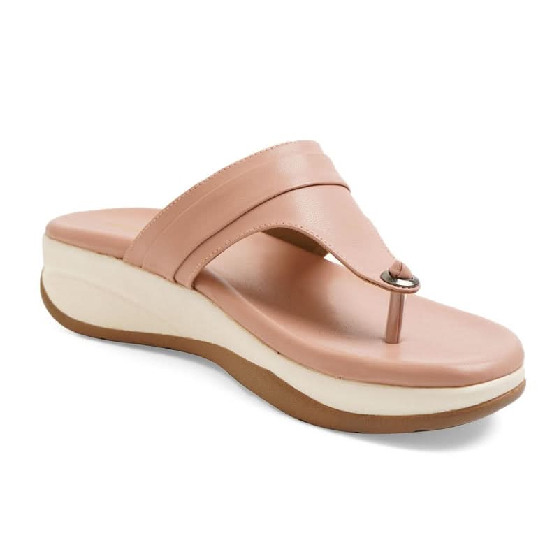 Buckled Peach Thong Casual Sandals