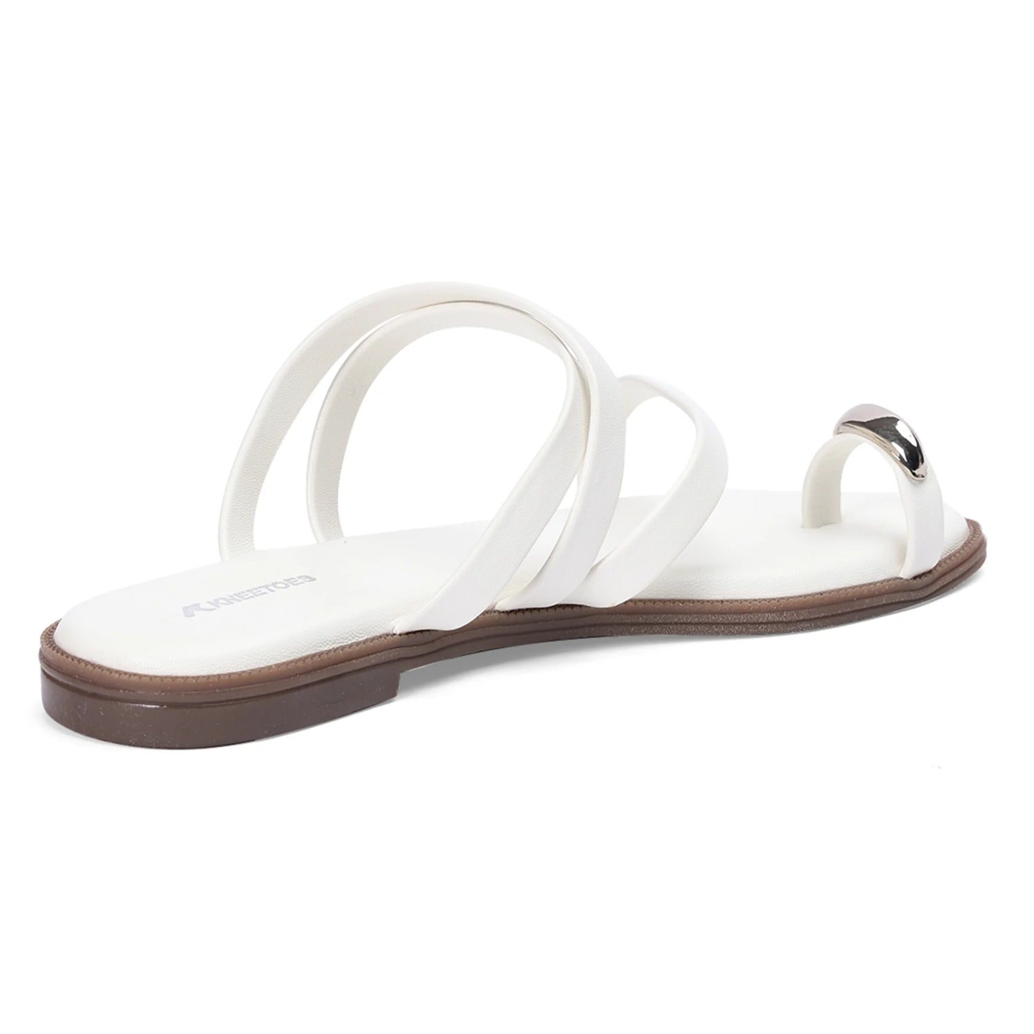 Comfortable White One-Toe Flat Sandals