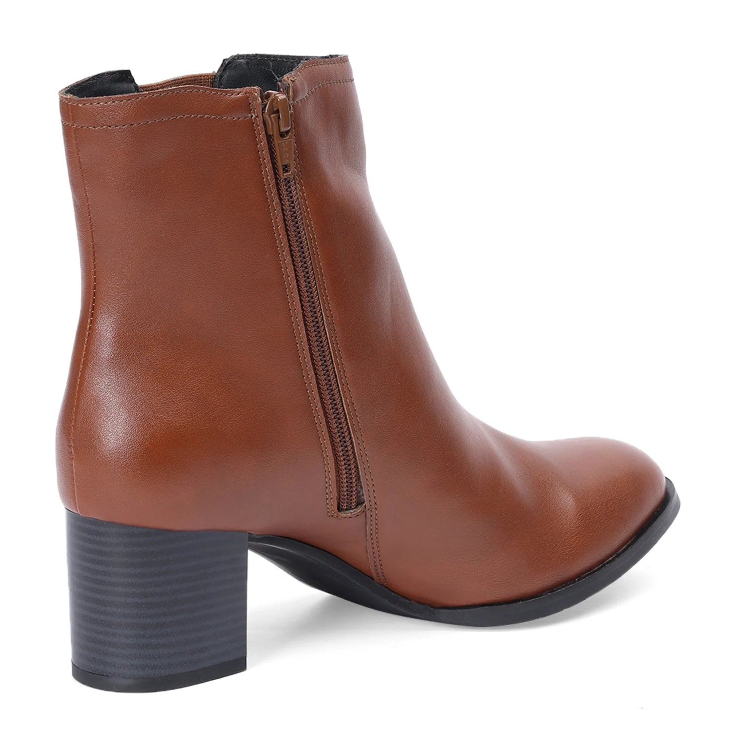 Tan Block Heel Comfortable Beatle Boots