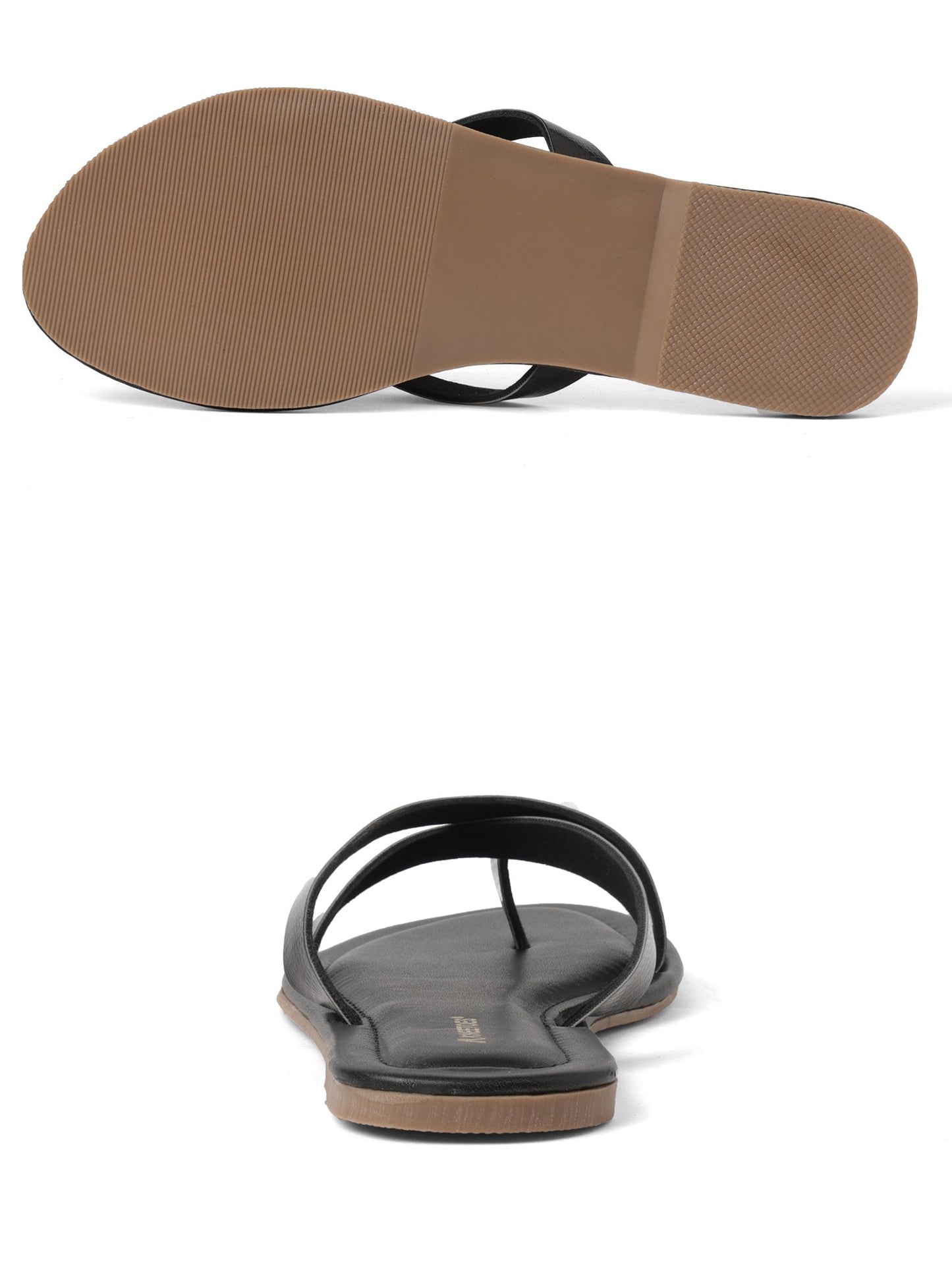 Sleek Black Cross Strap Flats