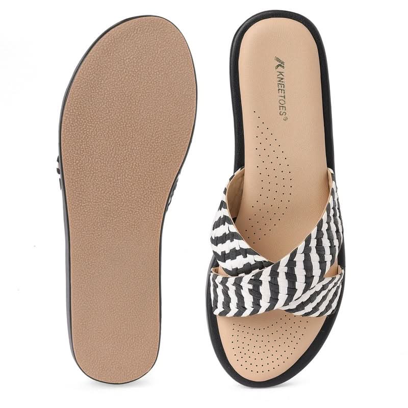 Bold Black Striped Platform Sandals