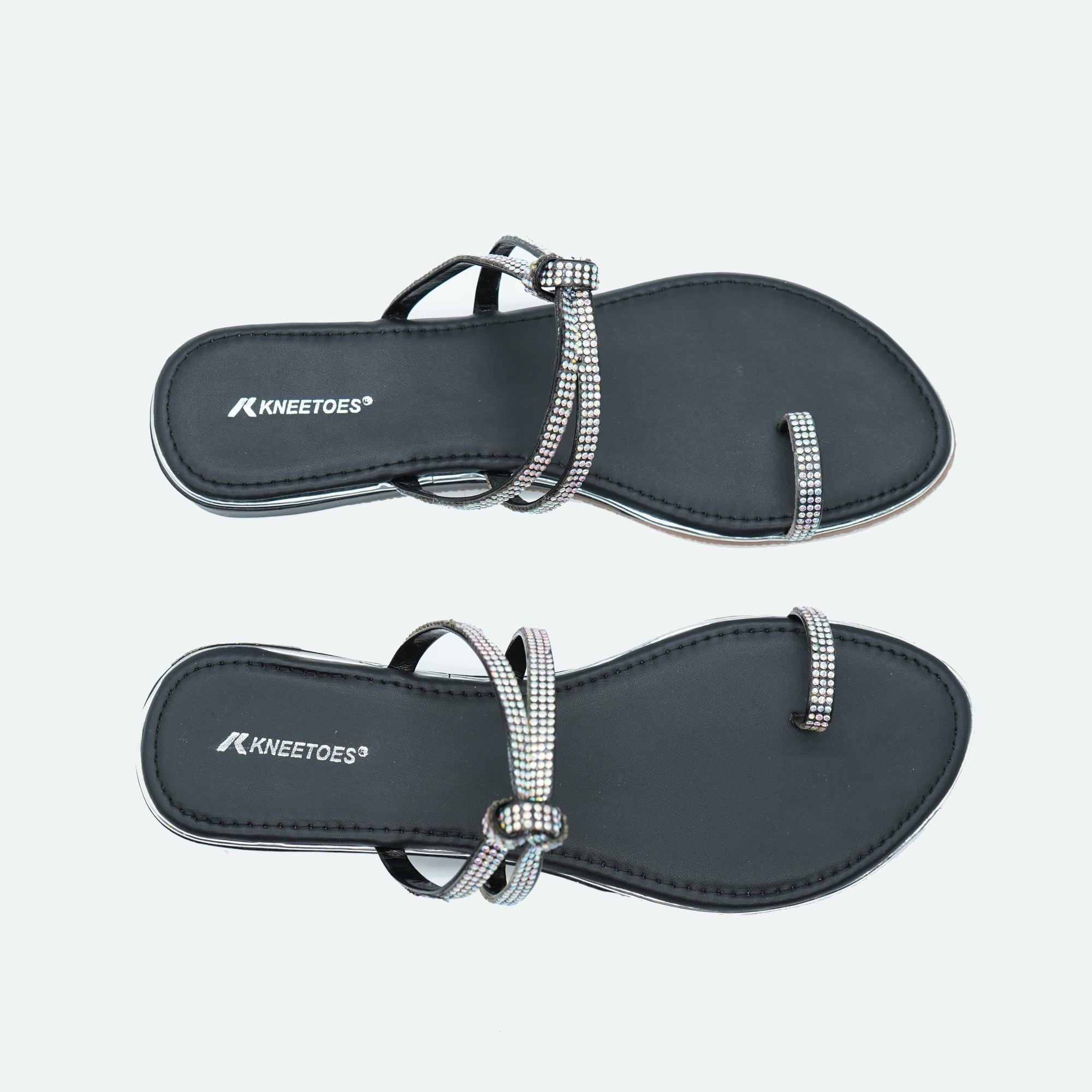 Gemglow Silver Knotted One-Toe Sandals