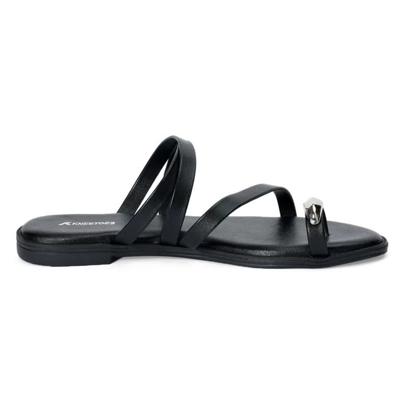 Black Elegance Metal-Accent Flats