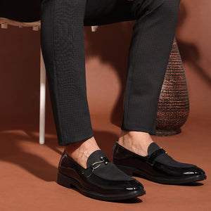 Premium Black Glossy Dress Loafers