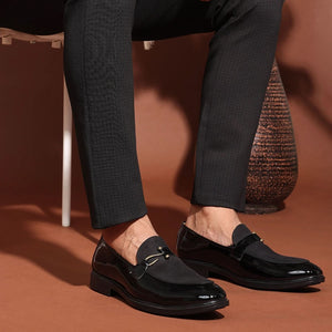 Premium Black Glossy Dress Loafers